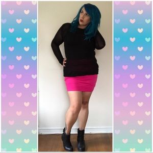 Xhineration Hot Pink Bodycon Mini Skirt Size XL